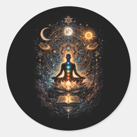 Sticker Rond Éveiller le Cosmos Intérieur (Devant)
