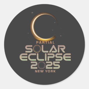 Sticker Rond Événement d'astronomie partielle d'Eclipse solaire