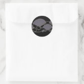 Sticker Rond Éventail Violet Élégant (Sac)