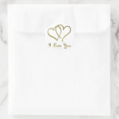 Sticker Rond Eventré Gold Hearts i Love You (Sac)