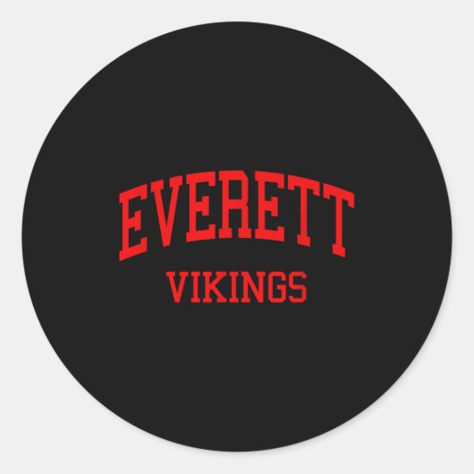 Sticker Rond Everett high school hs lansing mi retro (Devant)