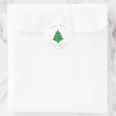 Sticker Rond Evergreen Watercolor Christmas Tree Labels (Sac)