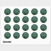 Sticker Rond Evergreens dans la forêt de brouillard Mariage ver (Feuille)