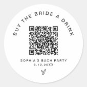 Sticker Rond EVERLEIGH Acheter L'Épouse Un Bachelorette Boisson (Devant)
