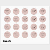 Sticker Rond EVERLY Art déco Rose Merci pour votre commande (Feuille)