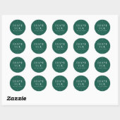 Sticker Rond EVERLY Vert Émeraude Merci pour votre commande (Feuille)
