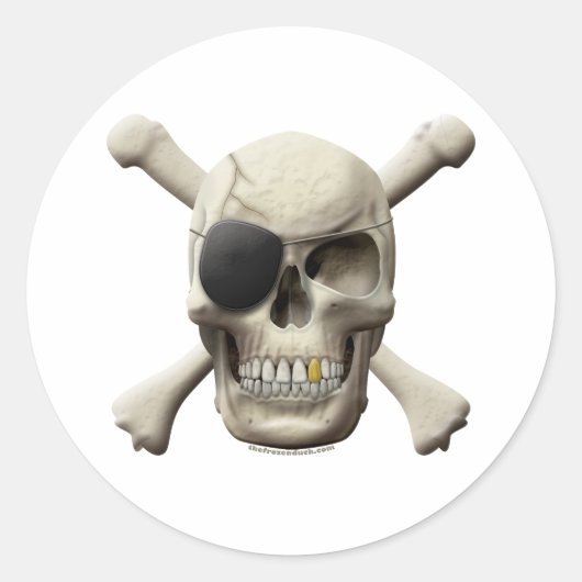 Sticker Rond Evil Pirate Skull & Crossbones (Devant)