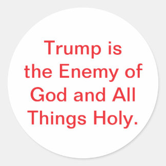 Sticker Rond Evil Trump est l'Ennemi de Dieu Hankamer Artjunkha