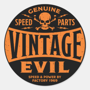 Sticker Rond Évil Vintage 002B
