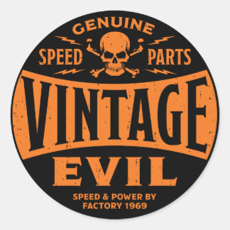 Sticker Rond Évil vintage 002B