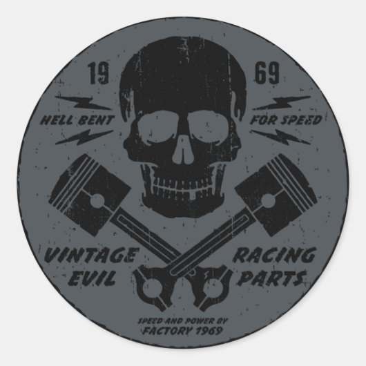 Sticker Rond Évil vintage 012B (Devant)