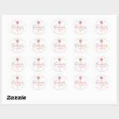 Sticker Rond Éviter Hangover Restez ivre Rose Gold Wedding Favo (Feuille)