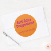Sticker Rond Éviter la future déception Orange (Enveloppe)