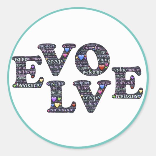 Sticker Rond Évolger l'autocollant bouton (Devant)