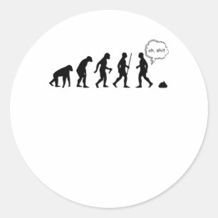 Sticker Rond Evolution Arrêtez De Me Suivre Drôle Dit