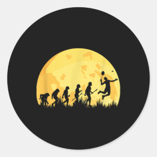 Sticker Rond Evolution Badminton brillant Joueur Badminton Cade