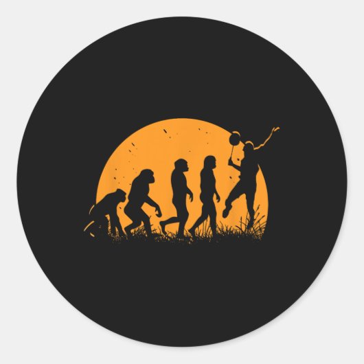 Sticker Rond Evolution Badminton Player Racket Shutt (Devant)
