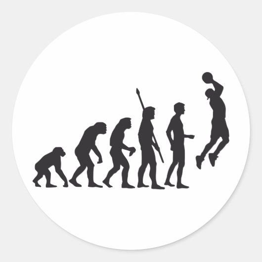 Sticker Rond evolution basket-ball (Devant)