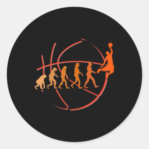 Sticker Rond Evolution Basketball Player Ball Game Hos