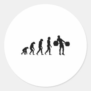 Sticker Rond Évolution Culturiste Haltérophilie Poids Haltéroph