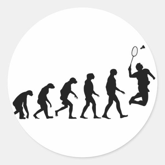 Sticker Rond Évolution de Badminton (Devant)