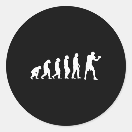 Sticker Rond Évolution de boxe kickboxing Combat de boxe Boxeur (Devant)