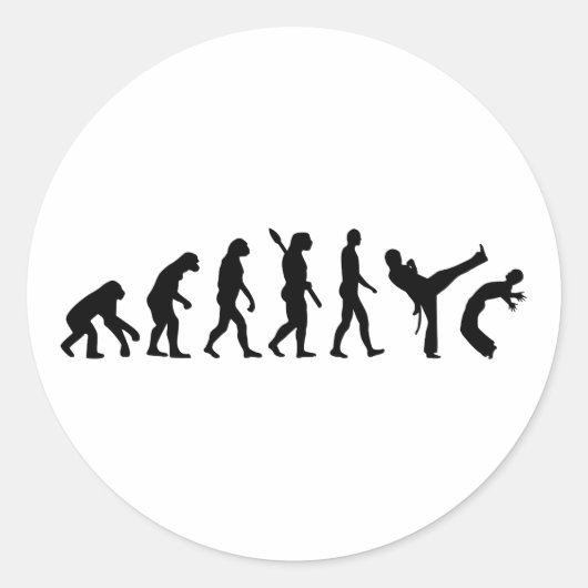 Sticker Rond Évolution de la capoeira (Devant)