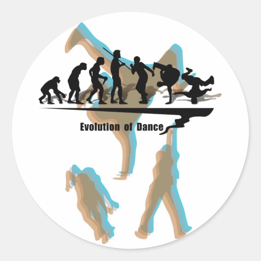 Sticker Rond Évolution de la danse (Devant)