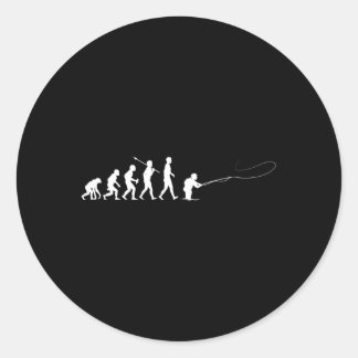 Sticker Rond Évolution De La Pêche À La Mouche
