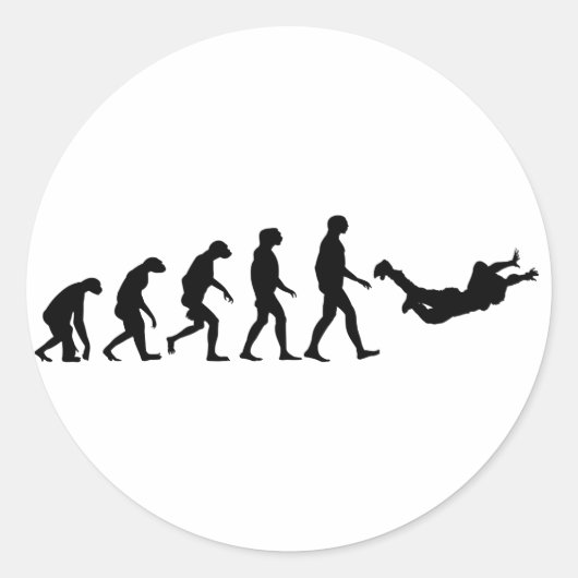 Sticker Rond Évolution de la Skydiving (Devant)