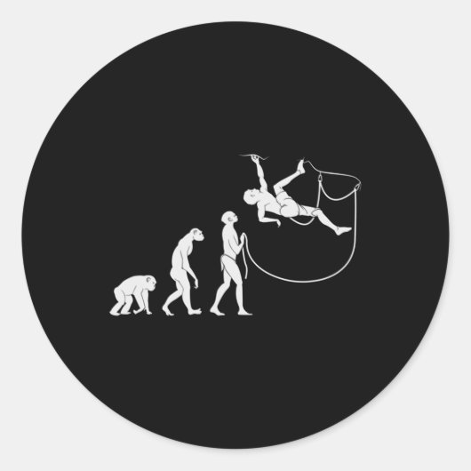 Sticker Rond Évolution De L'Escalade Rock Climber Fun Rock (Devant)