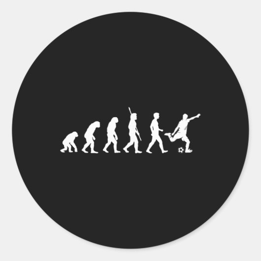 Sticker Rond Évolution de l'homme - Amoureux de football Joueur (Devant)