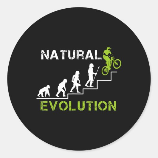 Sticker Rond Évolution de VTT Mtb Downhill Freeride Biki (Devant)