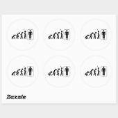 Sticker Rond Évolution des hommes (Feuille)