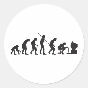 Sticker Rond Évolution des jeux vidéo Joueur de jeu