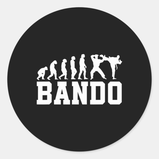 Sticker Rond Évolution drôle de Ndo de boxe birmane (Devant)
