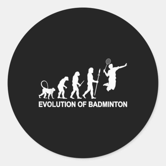 Sticker Rond Évolution du badminton (Devant)