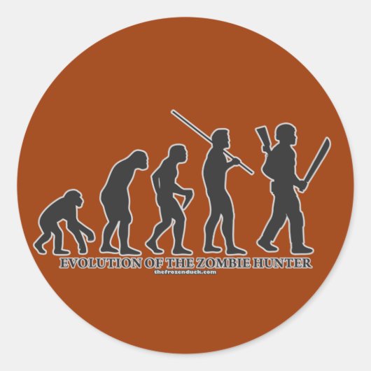Sticker Rond Évolution du chasseur zombie (Devant)