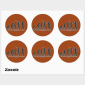 Sticker Rond Évolution du chasseur zombie (Feuille)