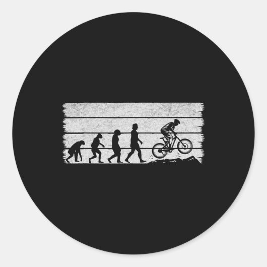 Sticker Rond Évolution du cyclisme à vélo Évolution du VTT Cycl (Devant)