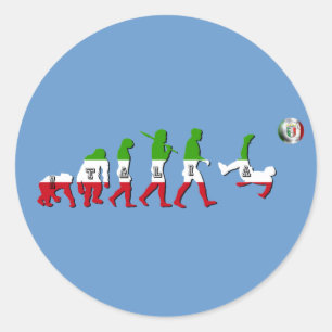 Sticker Rond Evolution du football italien Italia Calcio cadeau