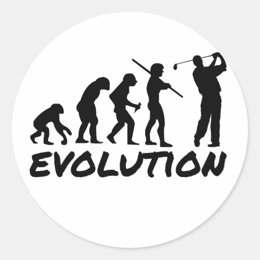 Sticker Rond Évolution du golf (Devant)