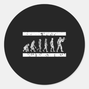 Sticker Rond Évolution Du Jeu Tactique Du Joueur De Paintball H