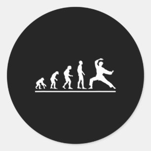 Sticker Rond Évolution du Karaté Coup de Karaté Hommes Drôle Ka