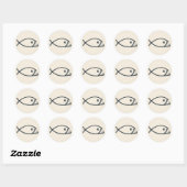 Sticker Rond Évolution du poisson (Feuille)