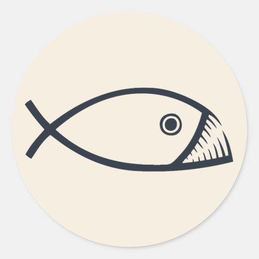 Sticker Rond Évolution du poisson (Devant)