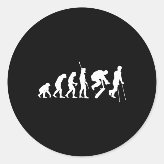 Sticker Rond Évolution du skateboard Figures et tricks de skate (Devant)