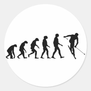 Sticker Rond Évolution du ski