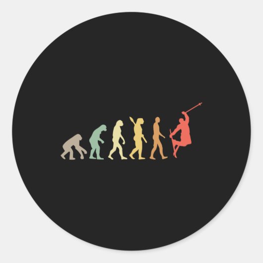 Sticker Rond Évolution du ski rétro pour la saison de ski des s (Devant)