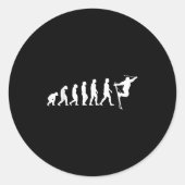 Sticker Rond Évolution du ski Ski Sports d'hiver Piste Funny Sk (Devant)